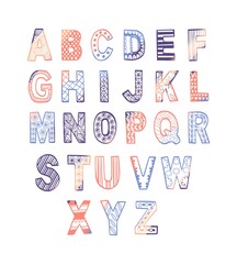 Fantasy hand drawn font in doodle style