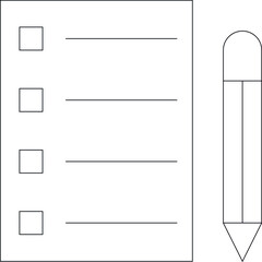 global market economics icon checklist and paper