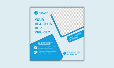 Obraz premium Medical Health Social Media Post Template | Social media design.Social media poster