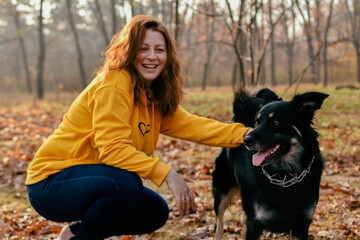 girl and dog