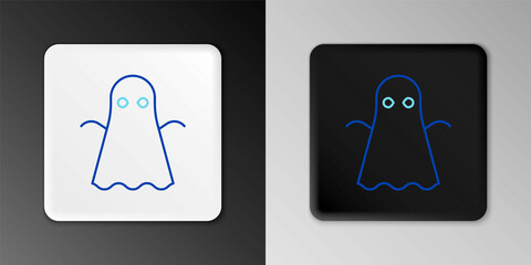 Line Ghost icon isolated on grey background. Happy Halloween party. Colorful outline concept. Vector