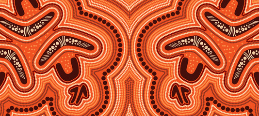 Boomerang aboriginal artwork background