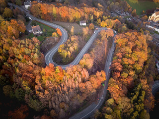 Curvy road in autumn