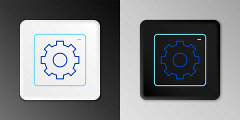 Line Setting icon isolated on grey background. Tools, service, cog, gear, cogwheel sign. Colorful outline concept. Vector