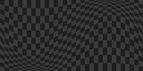 Fototapeta premium Flag optical illusion. Distorted chessboard