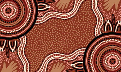 Vector Aboriginal Style Of Dot Design