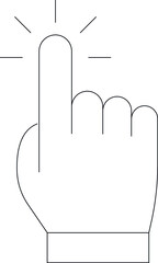 digital marketing icon finger and click here