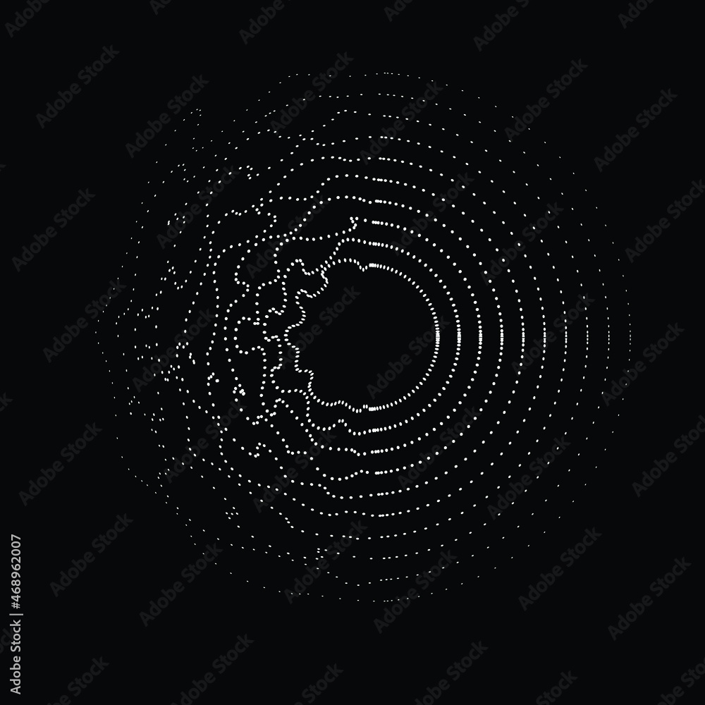 Fototapete Abstract flow lines background . From order to chaos .Fluid wavy shape .Striped linear pattern . Music sound wave . Vector illustration