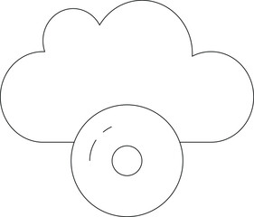 cloud computing icon compact disk and cd