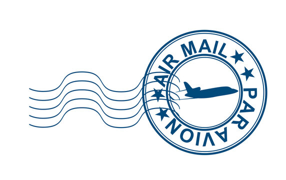 Air mail stamp. vector illusration