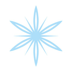 Fototapeta na wymiar Snowflake icon, vector snow symbol isolated on white background