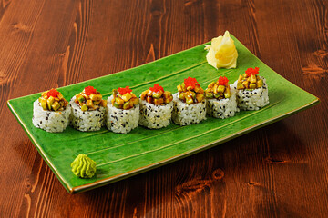 Sushi dish ready to serve