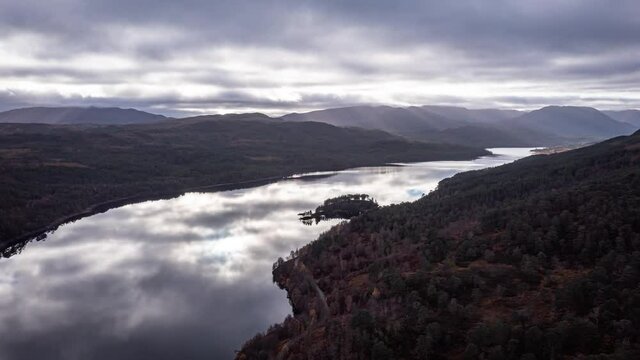 time lapse footage of loch affric in glen affric in the north west highlands of scotland near inverness in autumn