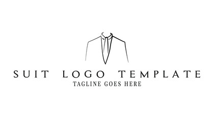 Suit and tie logo inspiration design. Vector illustration suit vector element. Gentleman logo design concept. Man fashion logo template. Male suit brand identity icon.