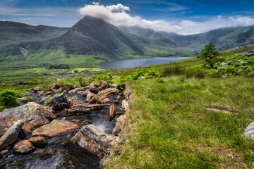 Tryfan Mountain And Llyn Ogwen Snowdonia Wales