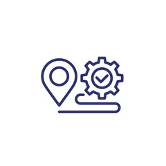 logistics optimization icon, line vector