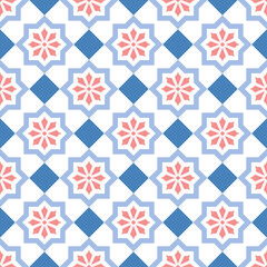 Obraz premium Moroccan decorative pattern for the background, tile,textiles, socks. It is assembled from modular parts. Vector. Seamless.