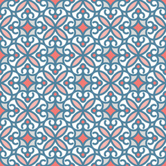 Moroccan decorative pattern for the background, tile,textiles, socks. It is assembled from modular parts. Vector. Seamless.