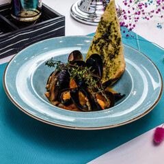 Dish served on the table