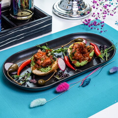 Dish served on the table