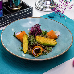 Dish served on the table