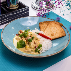 Dish served on the table