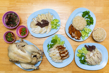 steamed rice topped with chicken