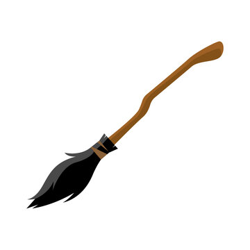 witch broom stick vector illustration 