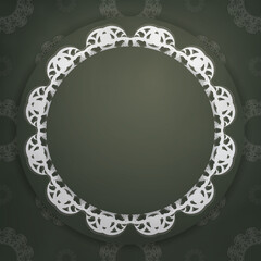 Congratulatory Flyer in dark green color with an abstract white ornament for your congratulations.