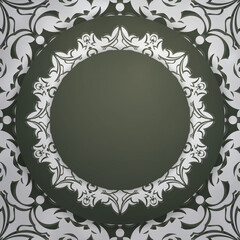 Dark green abstract white pattern brochure prepared for typography.