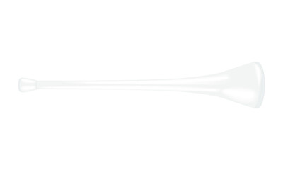 White vuvuzela horn isolated on a white background