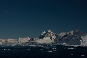 Mountain view beatiful view sunset in Antarctica