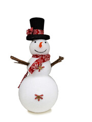 snowman isolated on shop self winter background
