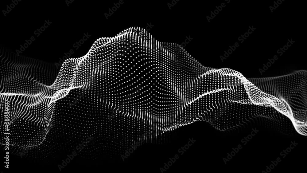 Aufkleber abstract white background of points. falling cyber particles. big data stream. wave of particles. se