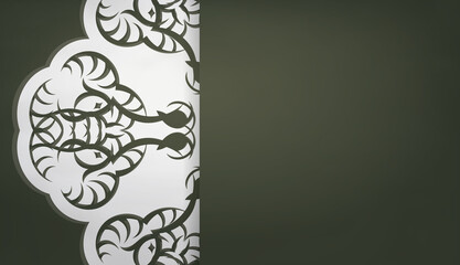Dark green background with luxurious white pattern for design under your text