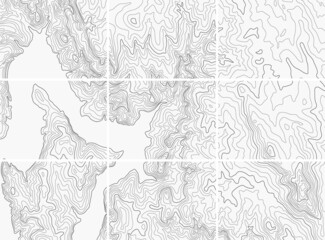 topographic map background set. contour maps on white background. cartography vector patterns