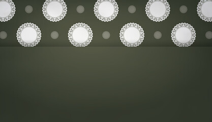 Dark green background with vintage white ornament for logo design