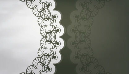 Dark green background with vintage white pattern and place for logo or text