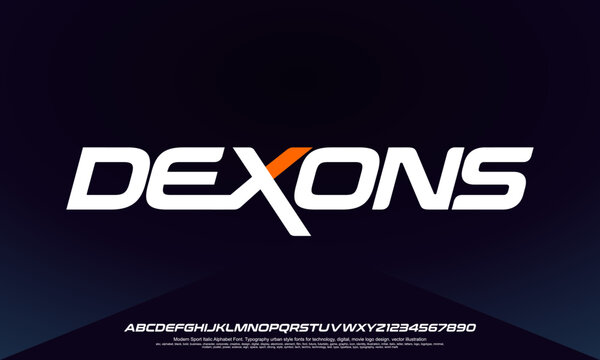 Modern Bold Font Sport Alphabet . Typography urban style fonts for technology, digital, movie logo design. vector illustration
