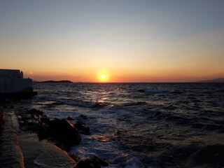 sunset over the sea