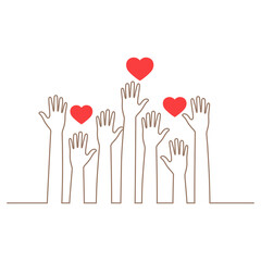 Charity volunteer hand symbol illustration on white background