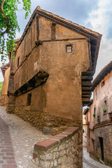 Fototapeta na wymiar Street in the medieval town of Albarracin in the province of Teruel in Aragon, Spain.