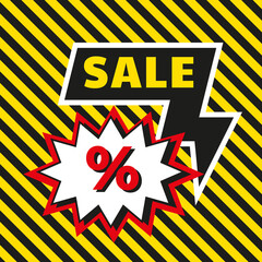Sale poster with percent discount. Holiday sale event.