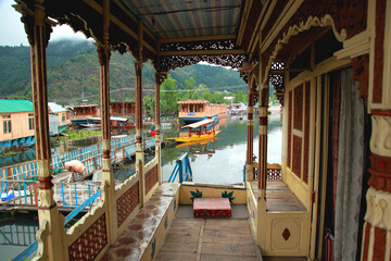 View of Daal lake of Srinagar from house boat, India.