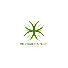 eco friendly logo. minimalist logo symbol design for the property business, building interiors, gardens, and beauty cosmetics.