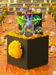 traditional mexican craft alebrije during day of the dead