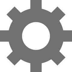 Gear icon in gray color. Simple vector image.