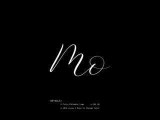 Initial Letter MO m o Signature Logo Design For Business - obrazy, fototapety, plakaty