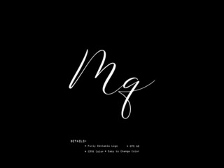 Initial Letter MG m g Signature Logo Design For Business - obrazy, fototapety, plakaty
