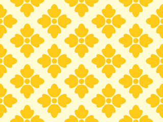 exquisite geometric pattern of flowers. square yellow vector flower. abstract tapestry